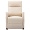 Electric Massage Recliner Cream Fabric