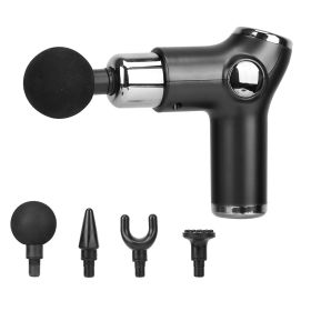 Massage Gun Deep Tissue Fascia Massager Rechargeable Percussion Muscle Relaxation Gun (Color: black)