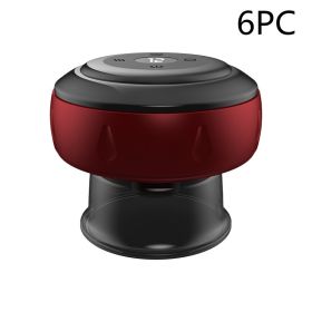 Electric Cupping Machine Push-button Vacuum Gua Sha Machine Wireless Charging (Option: Red 6pcs-6speed charging)